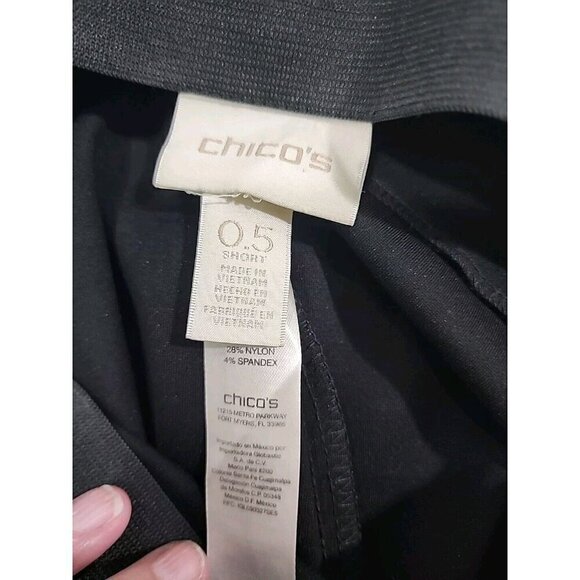 Chico's Pants Ponte Knit Black Mid-rise Side Zip Stretch Women's  Short 6 - Picture 7 of 9